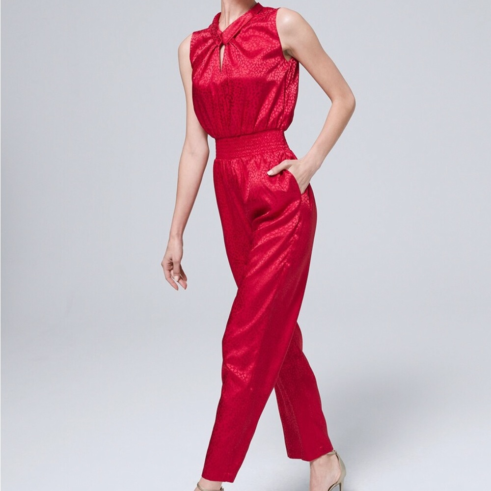 White House Black Market jacquard jumpsuit.